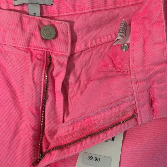 ZARA Hot Neon Pink The Boogie Pant Super Wide Leg Denim Jeans - Size 6 - Picture 13 of 13